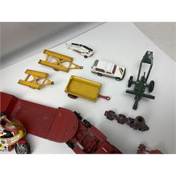 Various makers - Matchbox Superkings Snorkel Fire-Engine No.K-39 and King Size Scammell Tipper Truck No.K-19; both boxed; and large quantity of unboxed, playworn and repainted models by Dinky, Corgi, Lesney, EFE, Micromachines etc