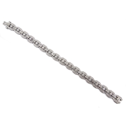  Platinum old brilliant cut and baguette cut diamond line bracelet by Sophia D, stamped Plat, total diamond weight approx 6.00 carat, with insurance valuation certificate  
