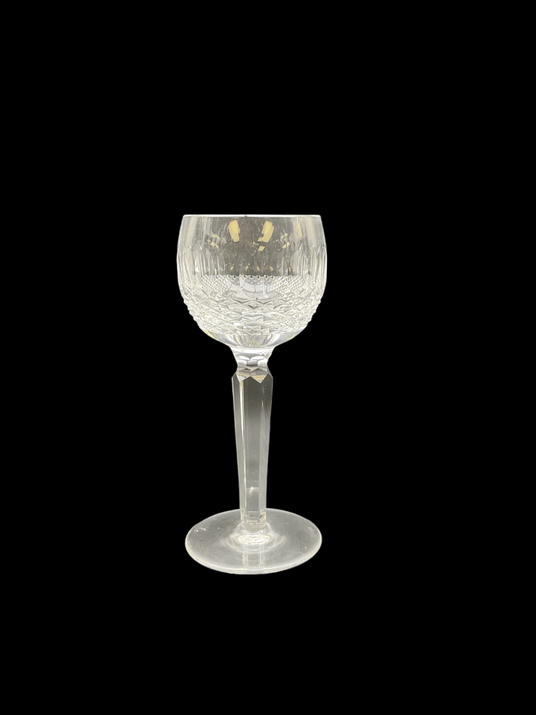 Set of ten Waterford Colleen pattern cut crystal hock glasses, four in presentation boxes, H18.7cm