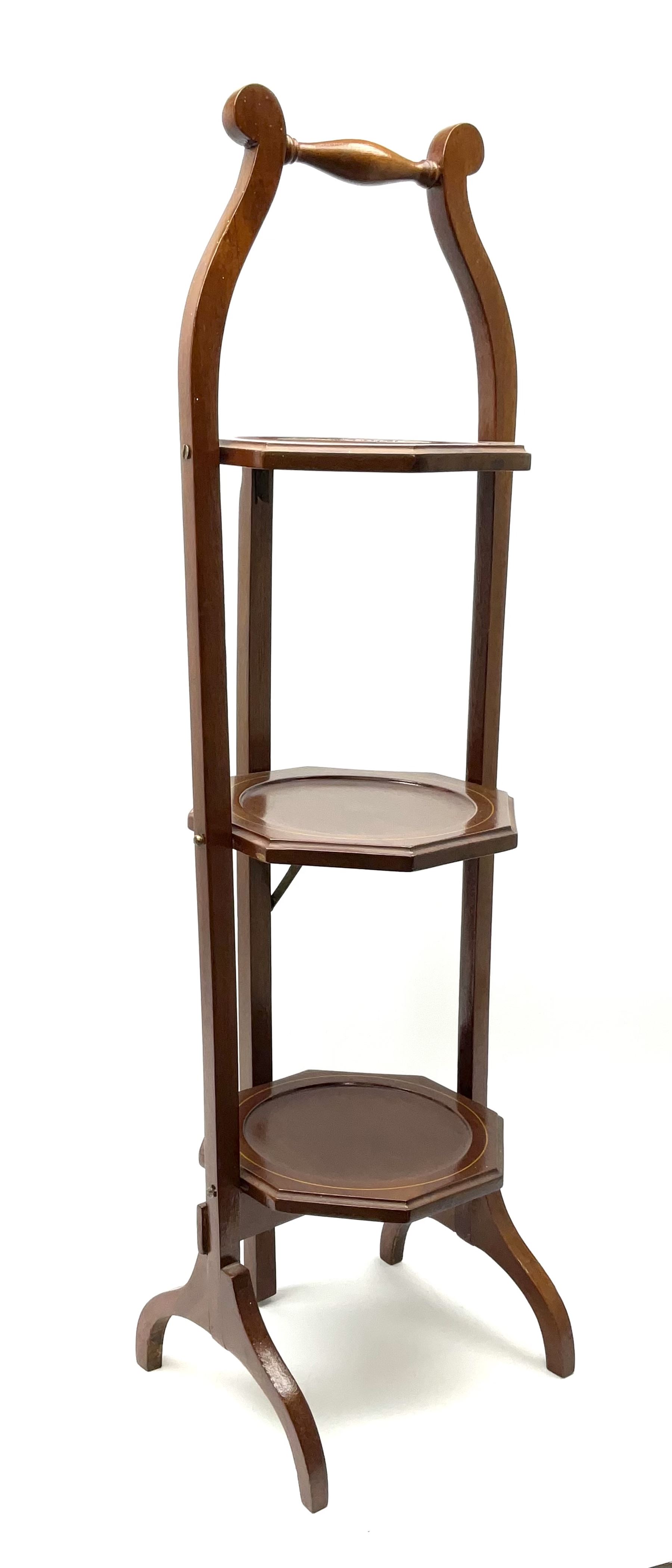 A three tier folding wooden cake stand, H90cm.