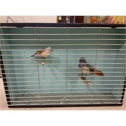 Mahogany framed easel mirror and another mirror, Firescreen with needlework panel depicting a woman in the garden H73cm, other wood items etc