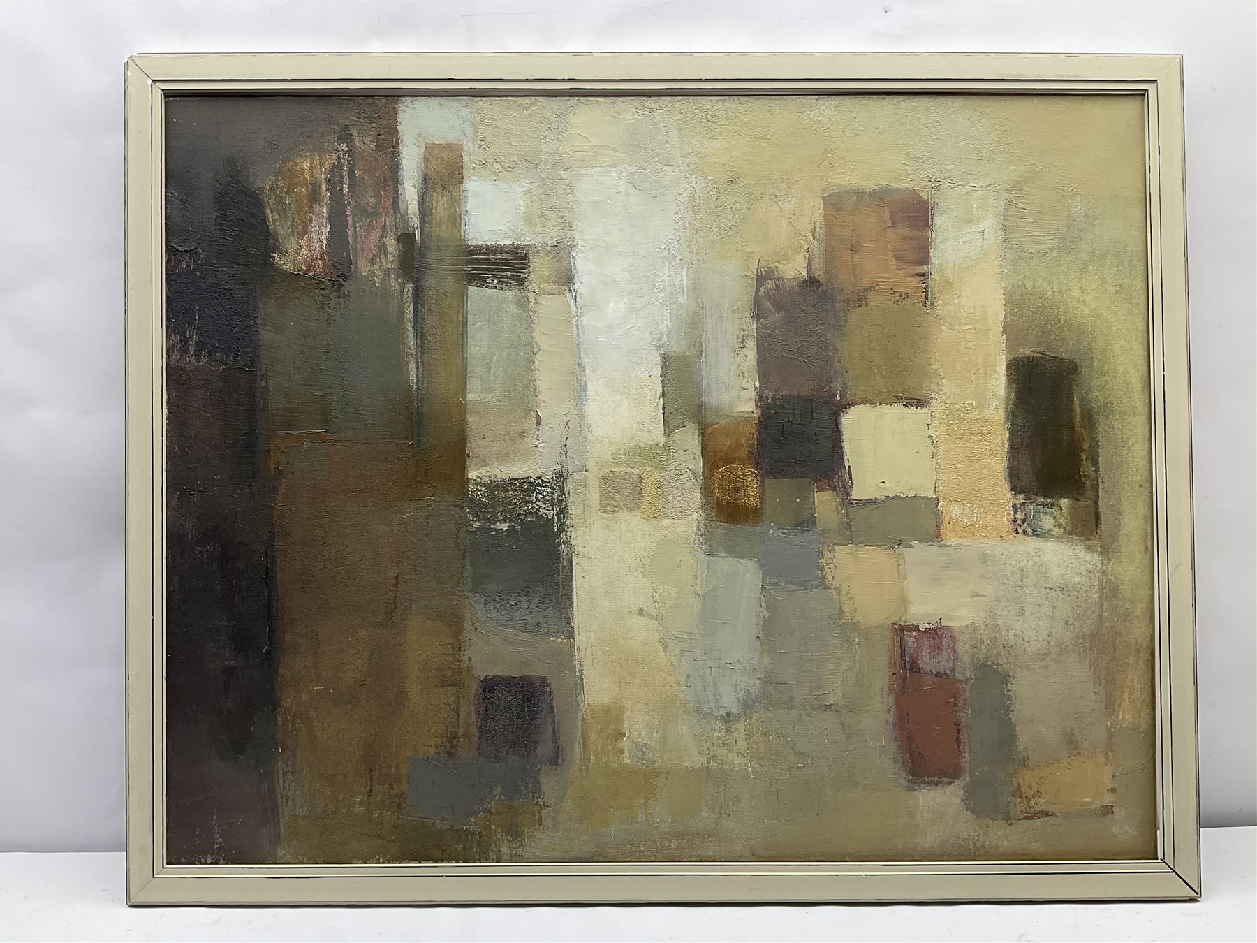 Judith Carola Shackleton (British 1945-): 'Brown Painting', oil on canvas signed and titled verso 70cm x 90cm