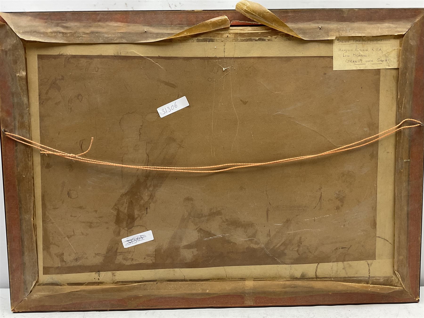 Harold Lawson Riding RCA (British 1886-1981): 'Spring Time in the Gardens', oil on board signed, titled verso 44cm x 63cm