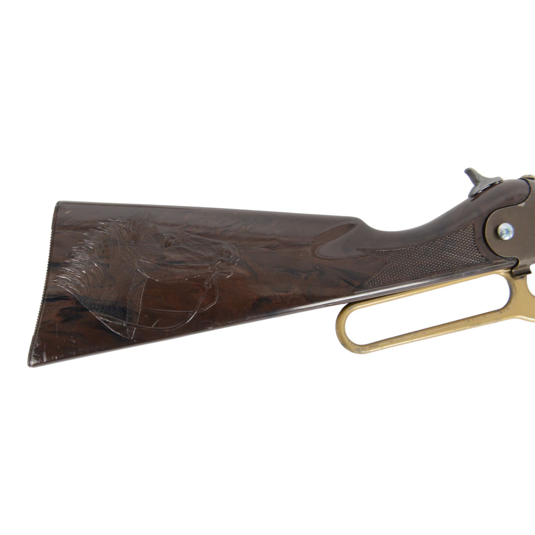 British made under lever toy cork pop-gun, circa 1950's, L80cm
