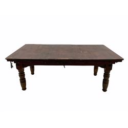 Edwardian mahogany framed half size slate bed billiard table by 'Riley', with dining top