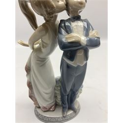 Two Lladro figures, comprising Now & Forever no 7642 and Kiss & Make Up no 5555, largest example H28cm