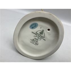 Royal Doulton limited edition figure of Geoffrey Boycott O.B.E, HN3890, no 253/8114, together with four Royal Doulton limited edition character jugs of cricket interest, comprising The Hampshire Cricketer D 6739, no 3903/5000, Freddie Trueman O.B.E, D 7090, no 502/9500, Brian Johnners Johnston, D 7018, no 1281/9500 and Len Hutton D 6945 no 263/9500, four with certificates, one with box