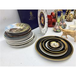 Tony Wood Indian Tree pattern jug and three vase, together with pair of Old Tupton Ware square baluster vases, and other ceramics, in two boxes