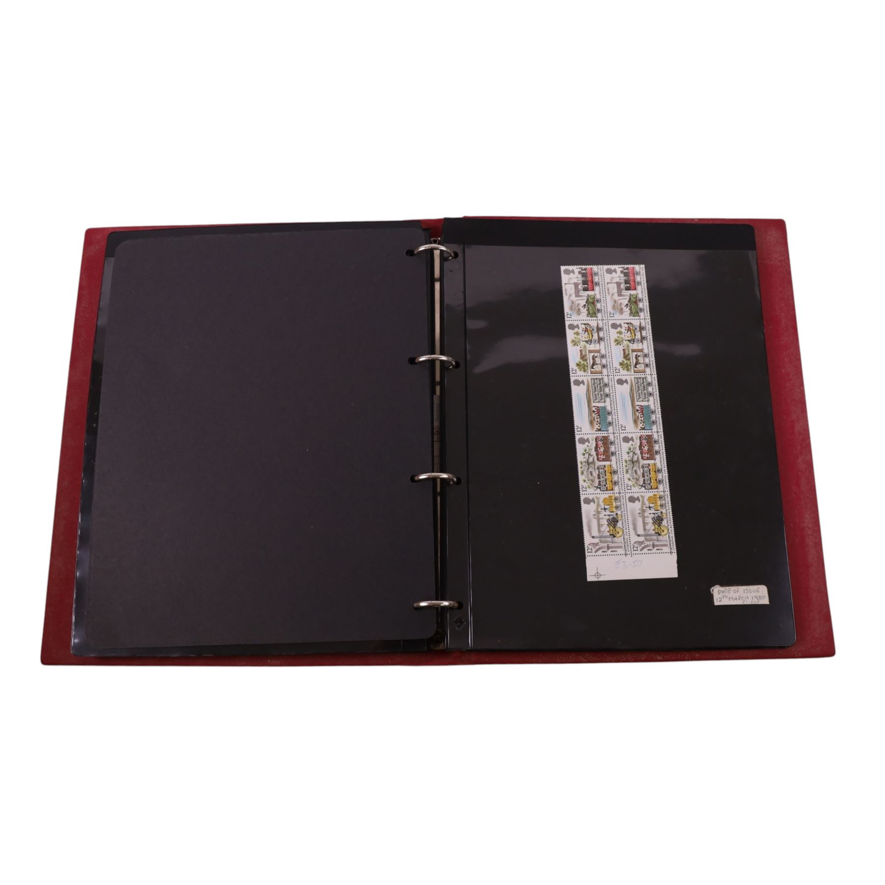 Queen Elizabeth II mint decimal stamps in four folders, face value of usable postage approximately 650 GBP