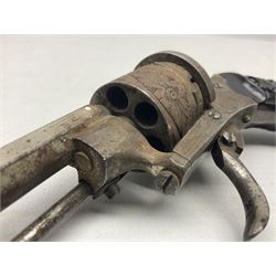 19th century Belgian 7mm pin-fire six-shot revolver with engraved action, folding trigger and ornate grips, ELG proof marks, No.4562 L20cm