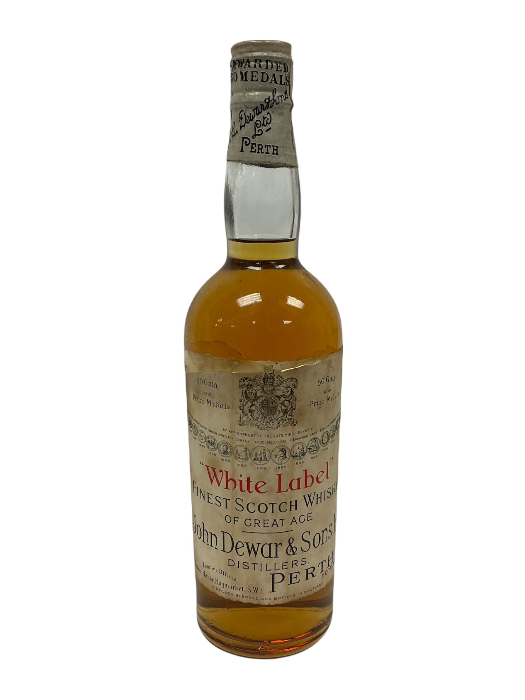 John Dewar & Sons White Label Finest Scotch whisky, no proof or capacity given