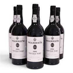 Warre's 1991 vintage port, 750ml 20% vol, six bottles