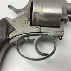 The major parts only of a British Bull-Dog .500 Boxer five-shot revolver comprising stripped down framework, cylinder, trigger with guard, functioning hammer and two-piece chequered grip; retailed by G. Goth Buenos Ayres; Belgian proof marks; L19.5cm overall; in fitted mahogany case 