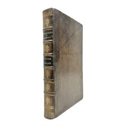 William Borlase; Observations on the Antiquities Historical and Monumental of the County of Cornwall, 1754, printed by W. Jackson, High Street, Oxford, leather bound iwth gilt detailing and lettering to spine