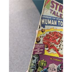 Fifty-six Marvel Silver Age 'Strange Tales' comic books, spanning years 1959-1966, comprising issues #68, #91, #94, #96, #100, #101, #106, #108, #113, #115, #116, #119, #121, #122, #124-#149, including some duplicates