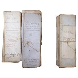 The Down Hall Estate, Aikton, Cumberland 1800-1880s - A substantial archive of letters and documents relating to the estate and the Hodgson family who farmed the estate from the early 19th century.  Includes title deeds, abstracts of title, estate plans etc