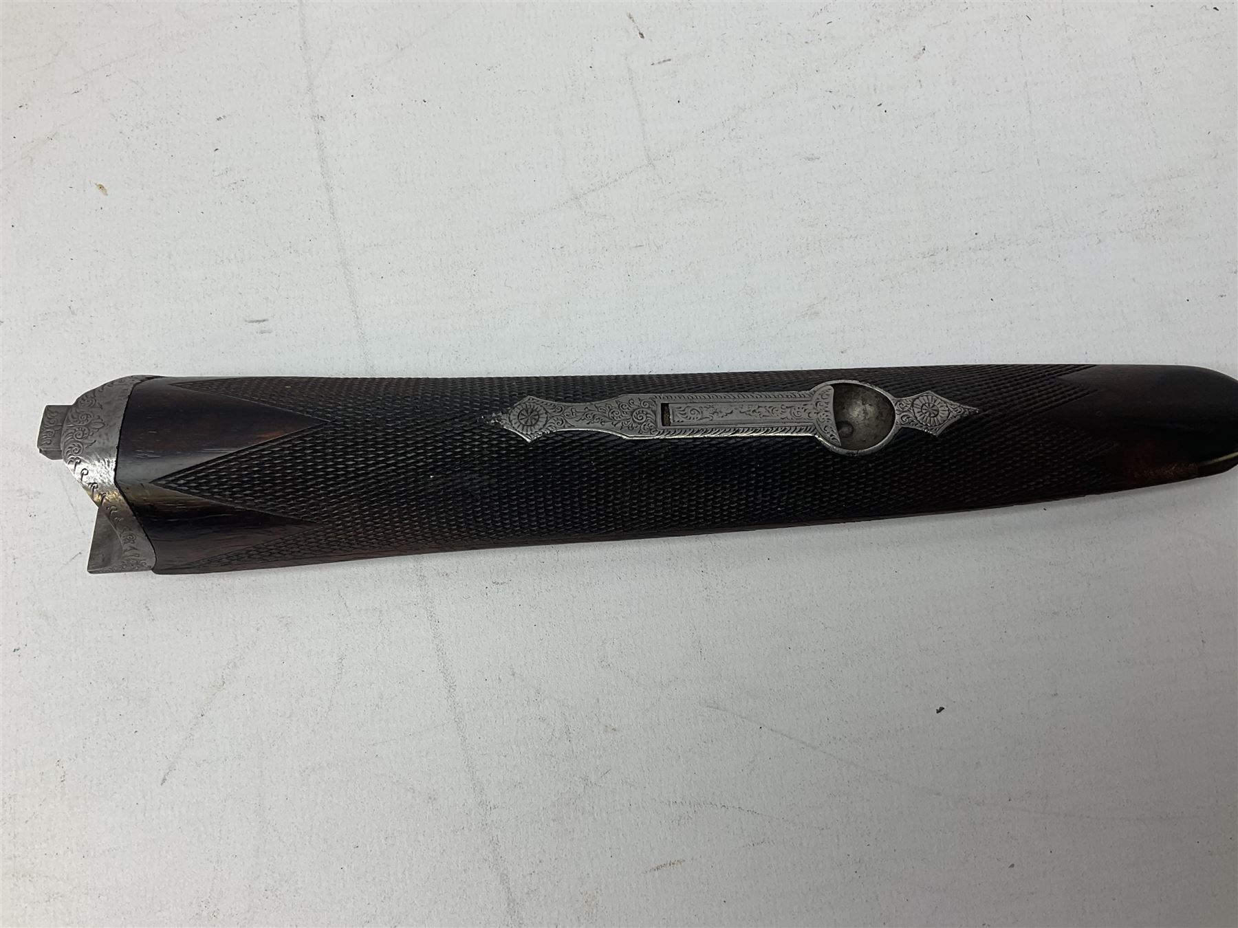 W.W. Greener 12-bore side-by-side double barrel non-ejector shotgun, with 76cm barrels, side safety, engraved lock, figured walnut stock with chequered grip and fore-end, no.33408, 120.5cm overall; in fitted canvas covered case with tools and accessories including .22 12-bore dog training device. SHOTGUN CERTIFICATE REQUIRED.