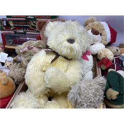 Large quantity of teddy bears together with boxed Corgi Mobilgas Mack LJ 6 tanker and two Corgi Eddie Stobart die cast lorries