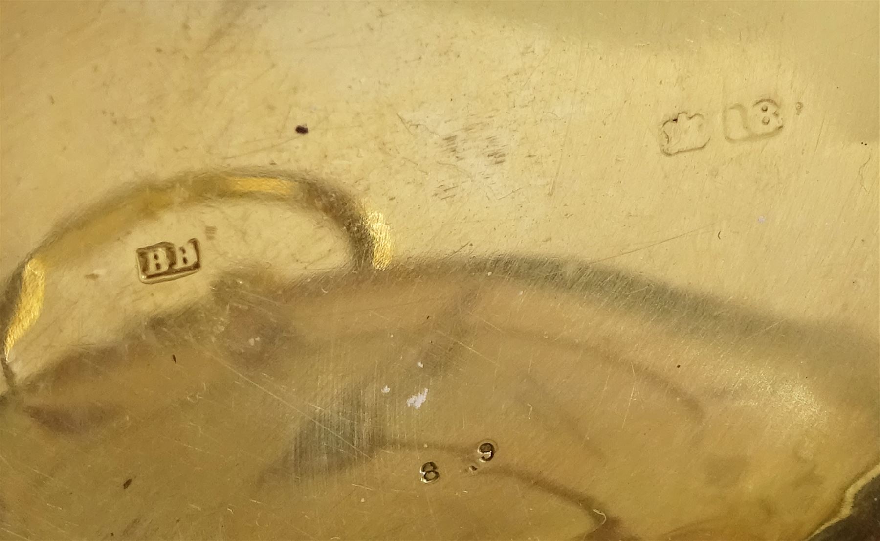 Edwardian 18ct gold full hunter, keyless chronograph pocket watch by Talbot & Son, London, No. 17889, the movement inscribed 'Talbot & Son Chronometer Makers', white enamel dial with Roman numerals, case makers mark B B, Chester 1904