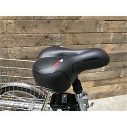 Alpine electric tilt trike - power assisted with throttle (no need to pedal), 15.5mph with 40 mile range, only 37 miles from new, silver finish, removable battery with charger, YoungDo gell seat with cover, £2749 new.