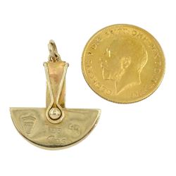 King George V 1911 gold half sovereign and a gold half sovereign 'Just in Case' pendant, hallmarked 9ct