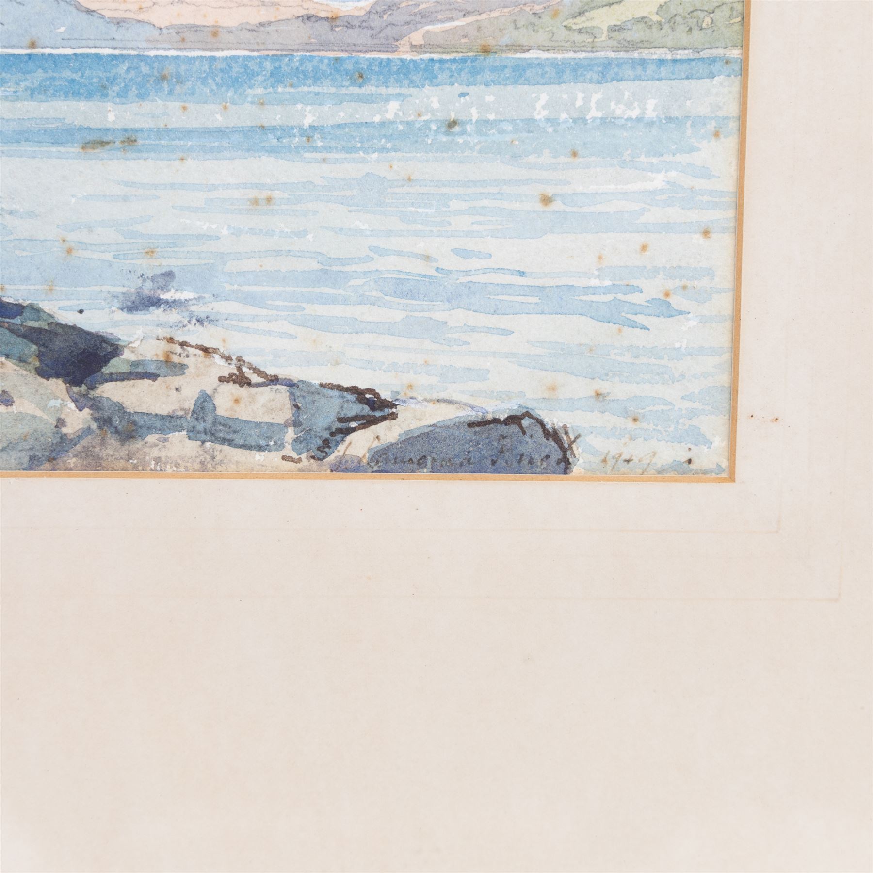 Samuel John 'Lamorna' Birch (Newlyn School 1869-1955): Boating on Loch Maree, two watercolours signed and dated 1949, indistinctly titled verso 25cm x 34cm (2)