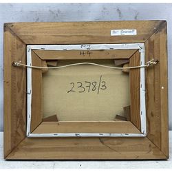 Harry Zeegers (Dutch 1929-): Continental Town Scene, oil on canvas signed in gilt frame 26cm x 34cm; Pauline Shingles (Yorkshire 20th Century): 'Maltings - Nafferton', oil on board signed 39cm x 49cm (2)