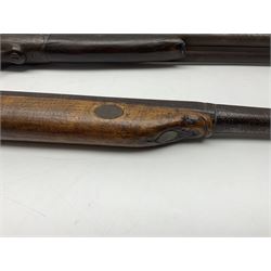 UNPROOFED/OUT OF PROOF SO RFD ONLY - three guns in poor condition comprising 19th century G. Coop 12-bore side-by-side double barrel hammer shotgun; 14-bore single barrel percussion sporting gun composed of various parts with cut-down barrel; and non-firing mock snider action ornamental gun (3)