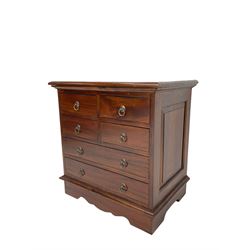 The Kingswood Collection - mahogany chest, moulded rectangular top over four short and two long drawers, shaped plinth base