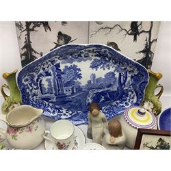 Copeland Spode Italian pattern dish, together with five hummel figures, Royal Worcester trinket dish and other ceramics 
