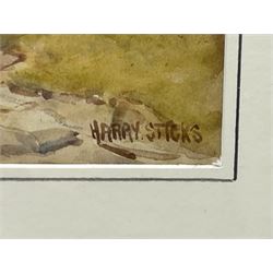 Harry James Sticks (British 1867-1938): River Landscape, watercolour signed 17cm x 27cm