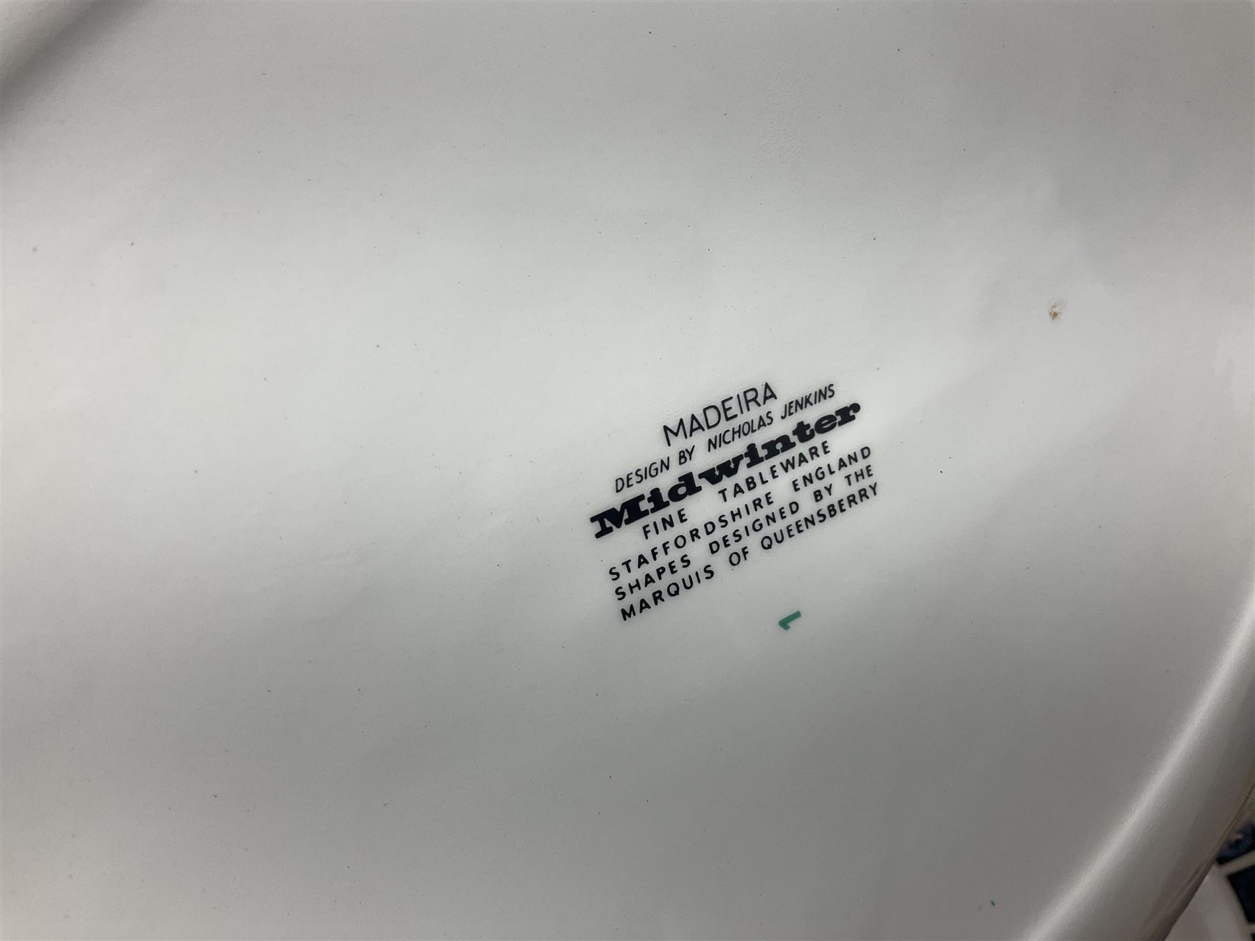 Collection of Midwinter dinnerwares, including casserole dish, meat platter, etc together with Denby Arabesque pattern teapot, casserole dish and oven dish