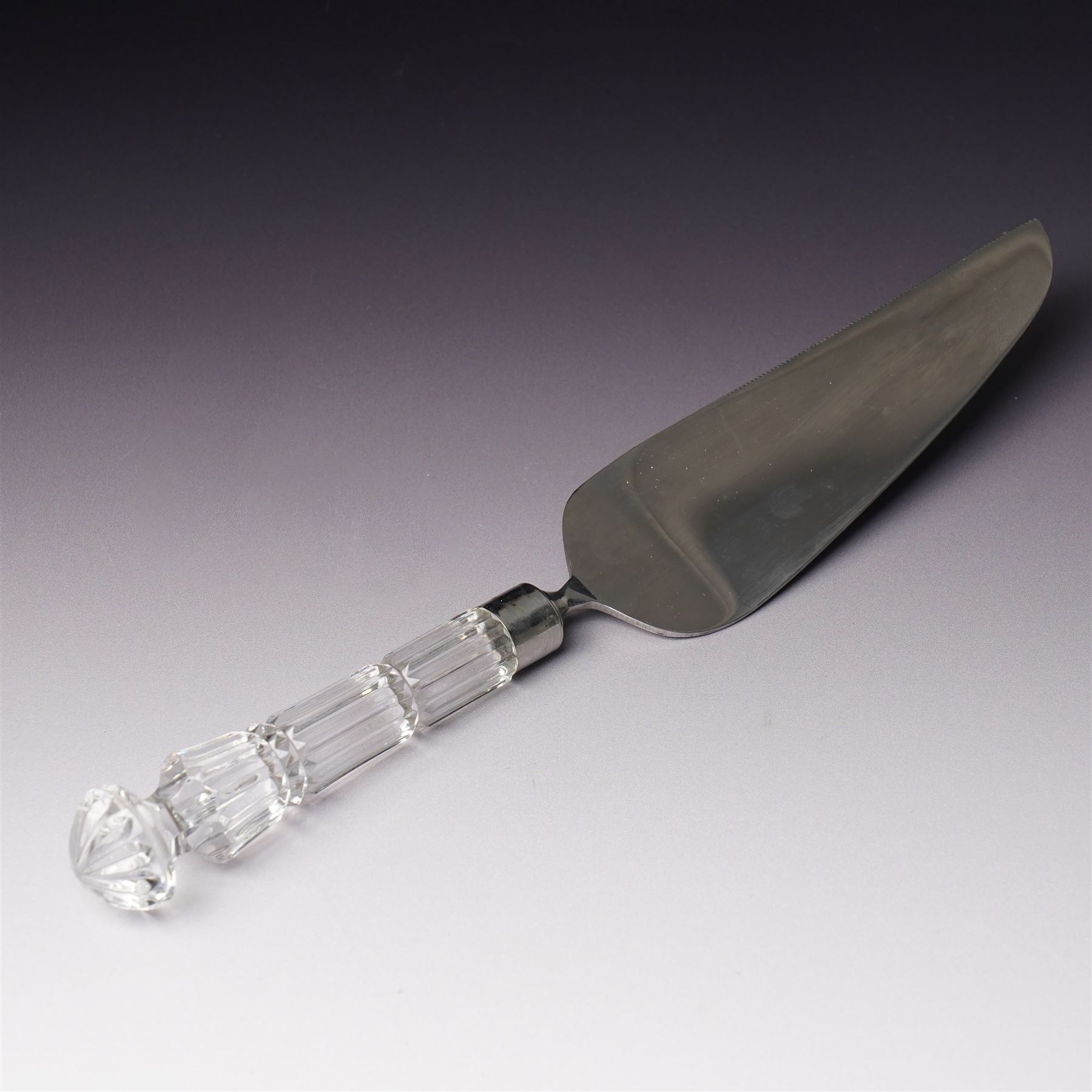 Waterford Crystal 'Pompeii' vase, boxed, H15cm, a Waterford 'Archive' vase, boxed, H18cm, and a collection of other Waterford items, including an ashtray, cake slice, and covered pot (5)