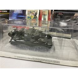 Corgi - The Definitive Bond Collection and The Director's Cut - nine die-cast vehicles from You Only Live Twice, Goldfinger, For Your Eyes Only, Diamonds Are Forever etc; Corgi Classics Moonraker Shuttle and Lotus Esprit; two other Corgi James Bond packs; Carrera Die Another Day Aston Martin V12 Vanquish; nine Johnny Lightning carded James Bond vehicles; Dragon carded Wai Lin figure; and three Fabbri tanks; all boxed/packaged (27)