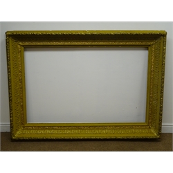  Large ornate painted and gilt picture frame, W172cm, H121cm, D15cm  
