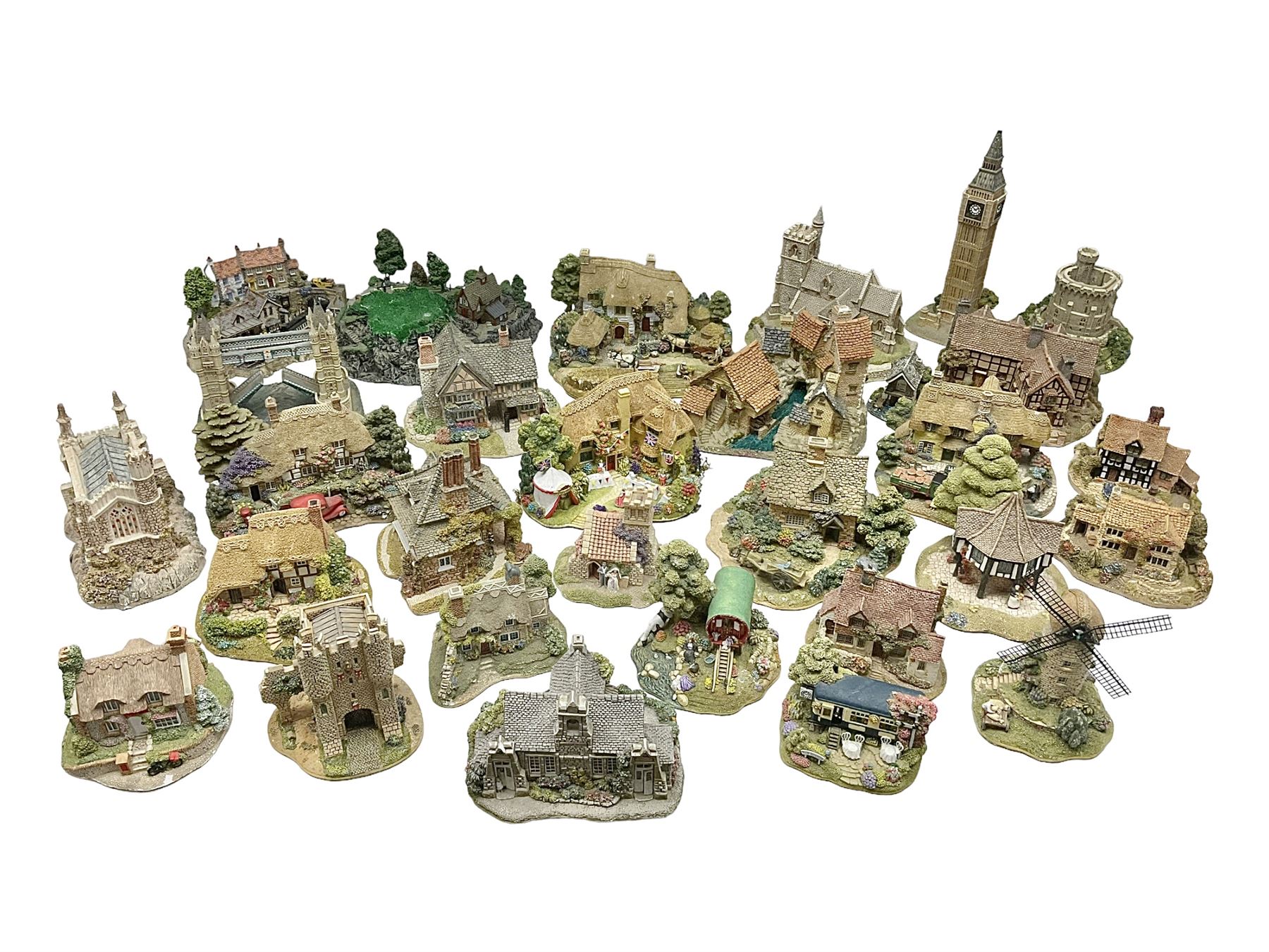 Twenty six Lilliput Lane models, to include Golden Harvest, Junk and Disorderley, Heaven Lea Cottage, Old Scrumpy Farm, Chantry Chapel Wakefield, etc, together with four similar cottages