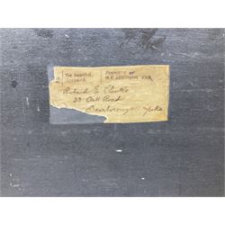 Richard Edward Clarke (British 1878-1954): 'The Haunted Orchard', oil on panel signed, original title label with artist's Scarborough address verso 35cm x 51cm (unframed) 
Notes: Clarke, born in Scarborough, studied under Albert Strange at the Art School where later he became acting Headmaster, also teaching at Pickering Grammar School.