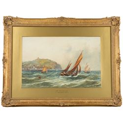 Robert Malcolm Lloyd (British 1859-1907): A Breezy Day off Scarborough, watercolour signed 35cm x 53cm 
