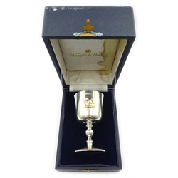  Winston Churchill centenary 1874-1974 silver commemorative goblet by Mappin & Webb London 1974 no 55 12.3cm, 5.5oz boxed  