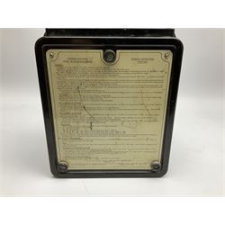 ASA Tokyo monocular microscope with black body, pitchfork base and wooden carrying box containing additional lenses No.47324 H29cm; Universal Avometer Model 8x Mk.III (Panclimatic); and Dansette 222 portable transistor radio (3)