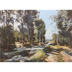 Margaret Glass (British 1950-): 'Near Coulon', pastel signed with initials and dated '91, ...
