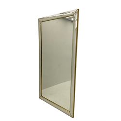 Large rectangular wall mirror, in cushion mirrored and gilt frame