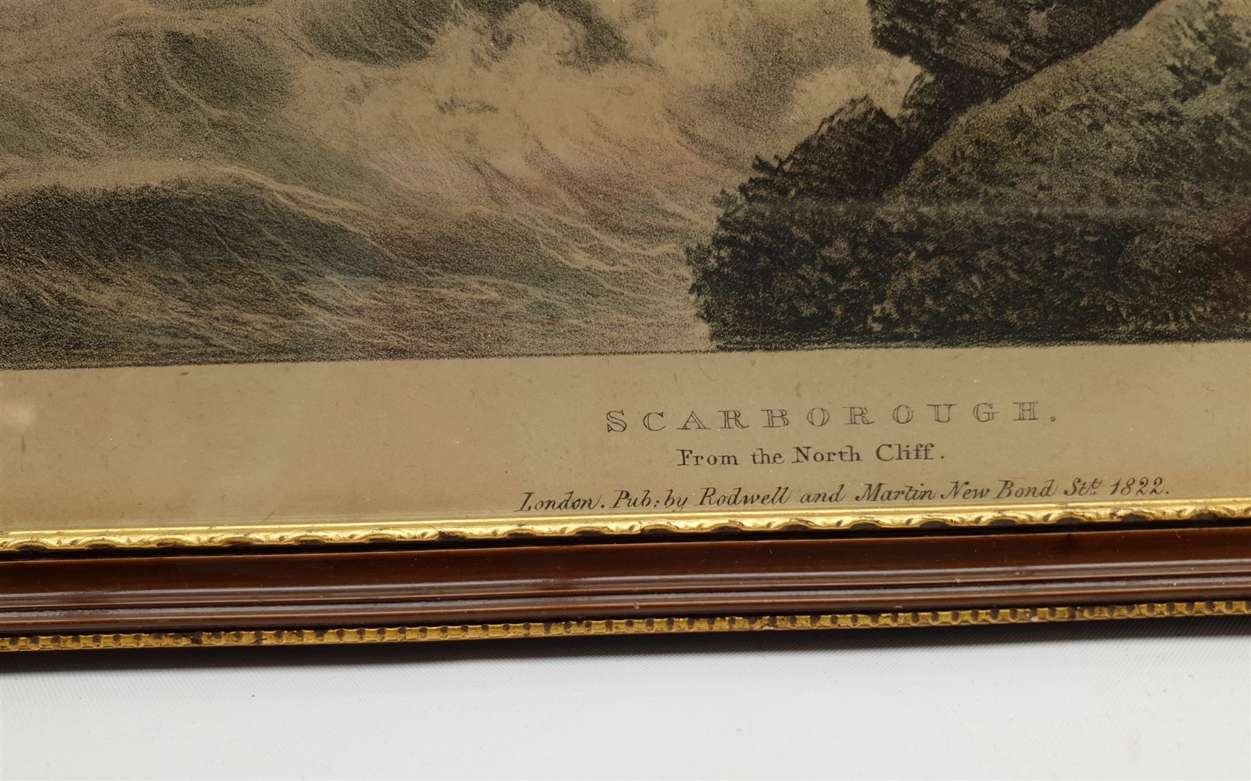 After Francis Nicholson (British 1753-1844): Scarborough from the North Cliff, colour lithograph printed by Charles Joseph Hullmandel (British 1789-1850) pub. Rodwell and Martin 1822, 27cm x 38cm