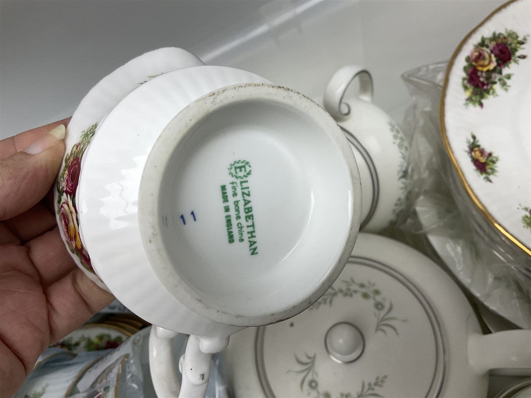 Wedgwood Westbury pattern tea set; another Wedgwood floral patterned tea set; and an Elizabethan rose pattern tea set.