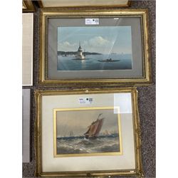 Collection of 20th and 19th Century watercolours and oils depicting shipping and coastal scenes, to include Edward H Simpson (British 1901-1989): Robin Hood's Bay in Summer and D Morrisey (English School 19th/20th Century): Anchored Ship, variously signed titled and dated max 22cm x 30cm (8)