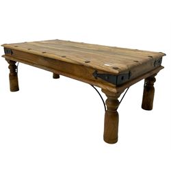 Hardwood rectangular Mexican style coffee table