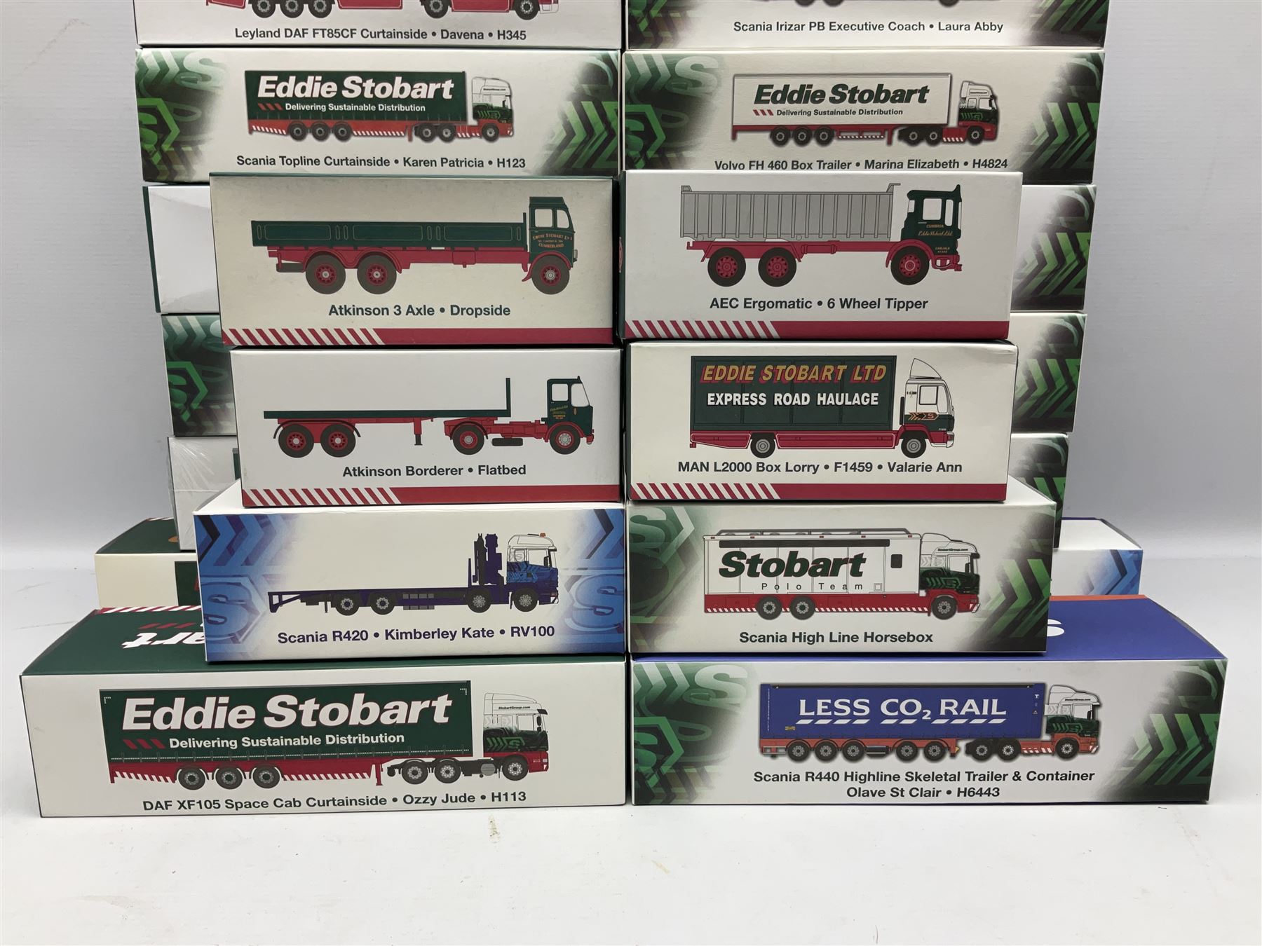 Atlas Editions Eddie Stobart - twenty-six 1:76 scale die-cast models in The Special Edition Collector's Series with twenty-five certificates; all boxed (26)