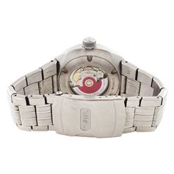 Oris TT3 gentleman's titanium automatic wristwatch, Ref. 7589, black dial with Arabic hour markers and day / date aperture, on original titanium bracelet, boxed with receipt dated 2009