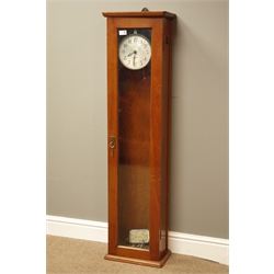  Early to mid 20th century walnut cased Gents' of Leicester electric master clock, W34cm, H133cm, D21cm  