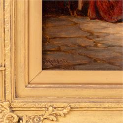 Sylvanus Redgate (British 1827-1907): 'Breakfast Time' Interior Scene with Children and Terrier, oil on board signed and dated 1870, 33cm x 43cm